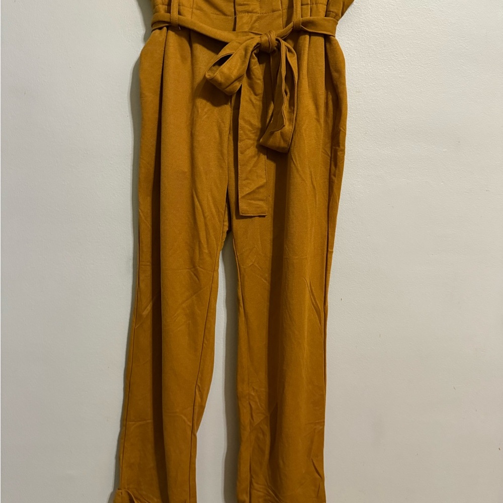 Indigo Rein Mustard Tan Wide-Leg Trouser Pants